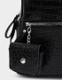 Mochilas Urbanas Mochila Efecto Croco Con Charm - Negro