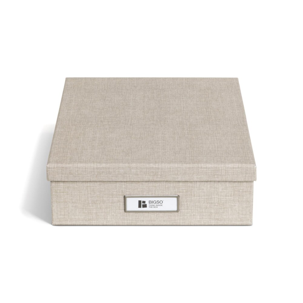 CAJA ORG C/TAPA PAPEL NATURAL-BEIGE OSKAR