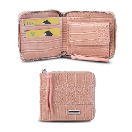 Billetera Candela Croco Rosa Mauve