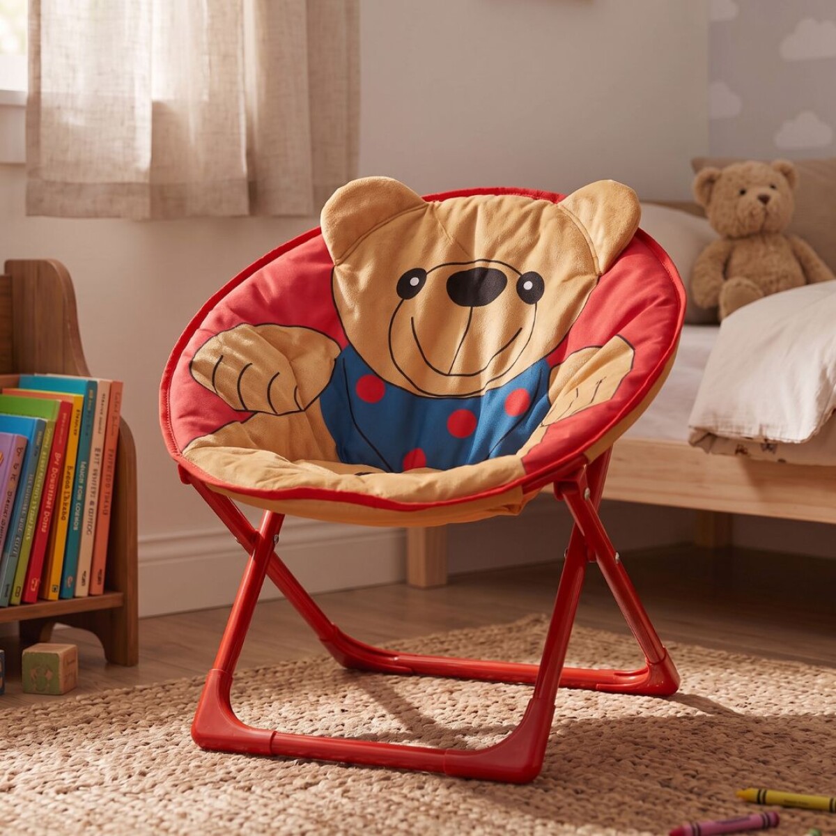 Silla Honguito Infantil Plegable de Metal - Peluche 