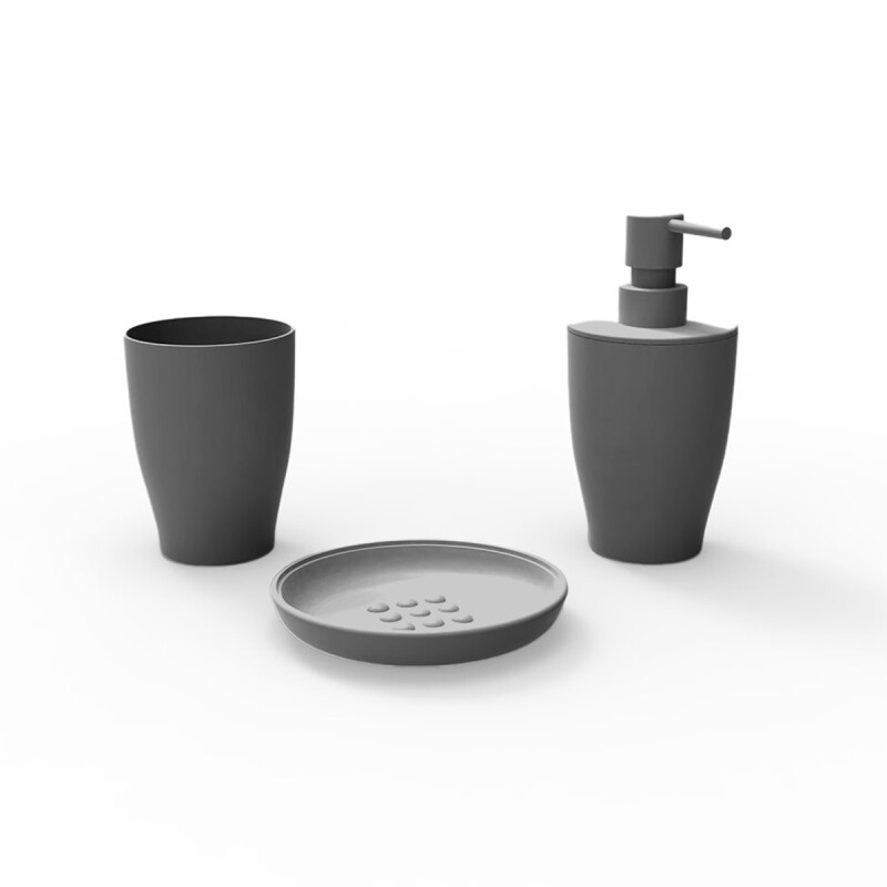 Set de baño 3 piezas Pure GRIS