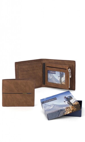 BILLETERA HOMBRE VAN GOGH MARRON CLARO C/ GUARDA NEGRO