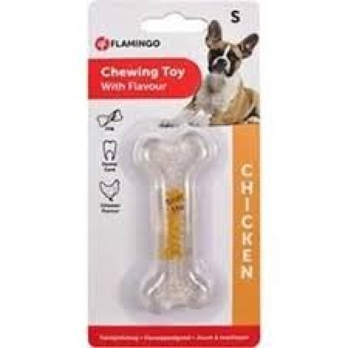 HUESO TPR TRANSP SABOR A POLLO 8CM 