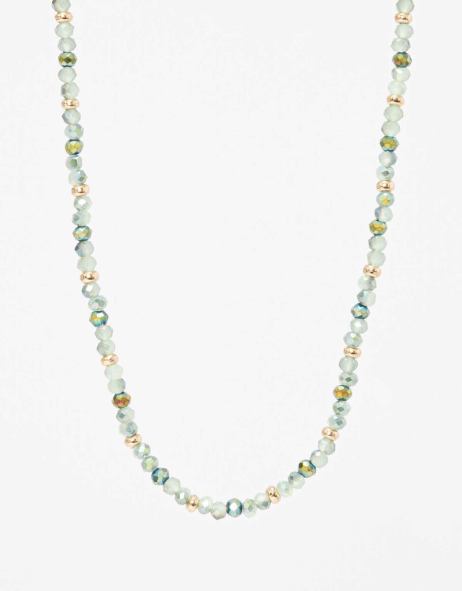 Collar De Beads Facetados - Verde Medio 
