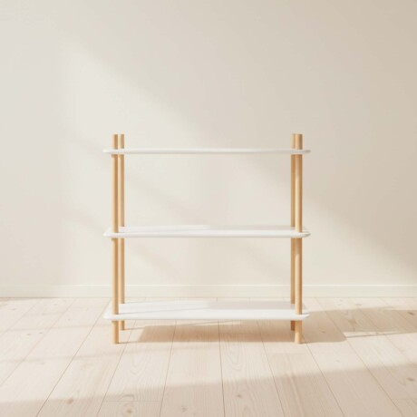 BIBLIOTECA SOFT MDF-Y-MADERA BLANCO 3 ESTANTES