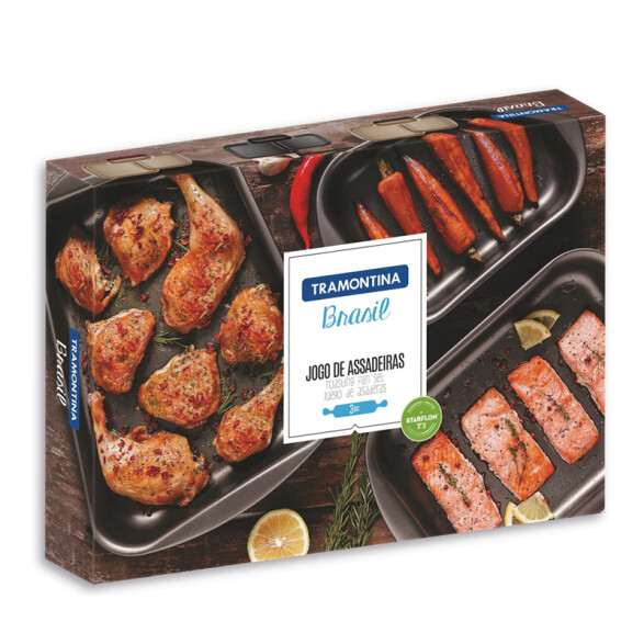 Juego de fuente rectangular modelo BRASIL, 3 piezas -TRAMONTINA TR5219