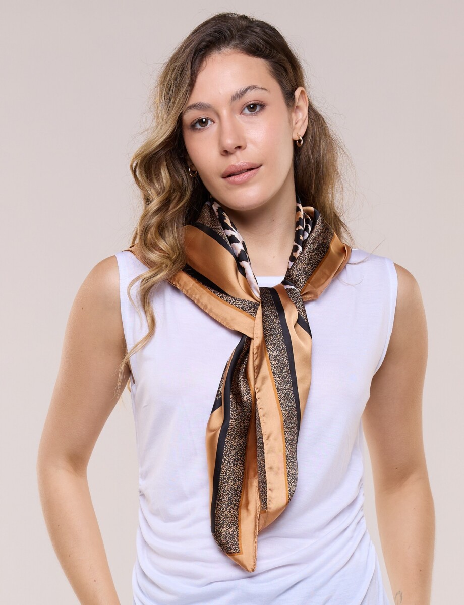 Pashmina Saten Animal Print - Tostado/multi 