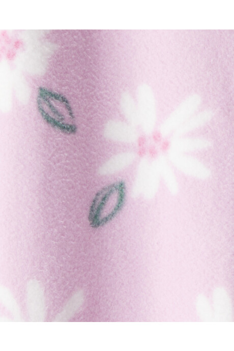 Pijama una pieza de micropolar, con pie, diseño floral Sin color