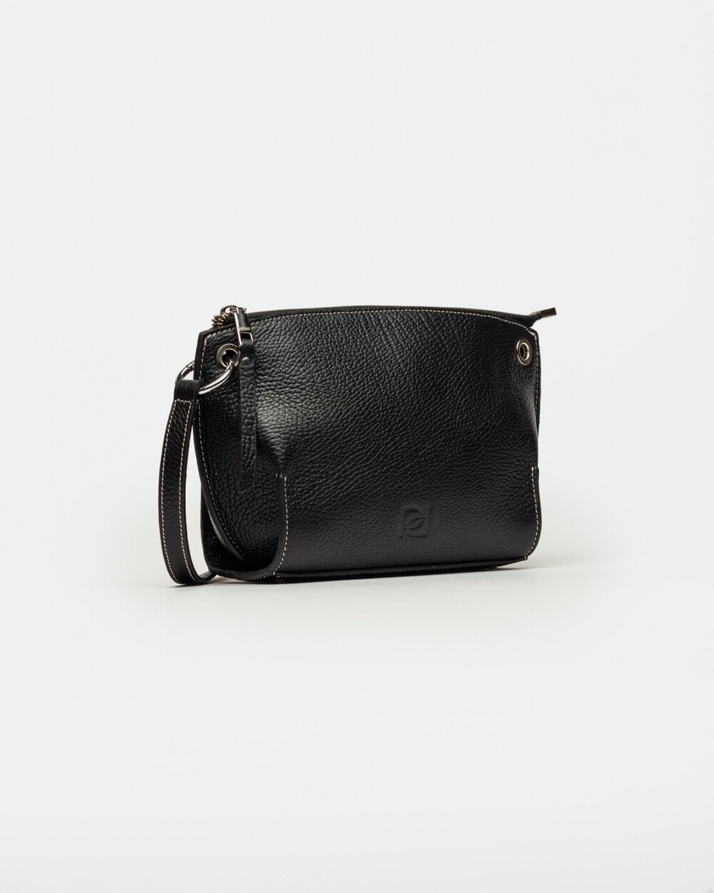 Bandolera Sauvage en cuero graneado Negro