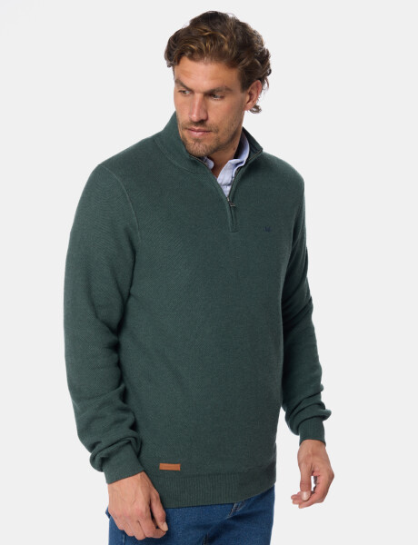 BUZO TEXTURADO MEDIO CIERRE Verde