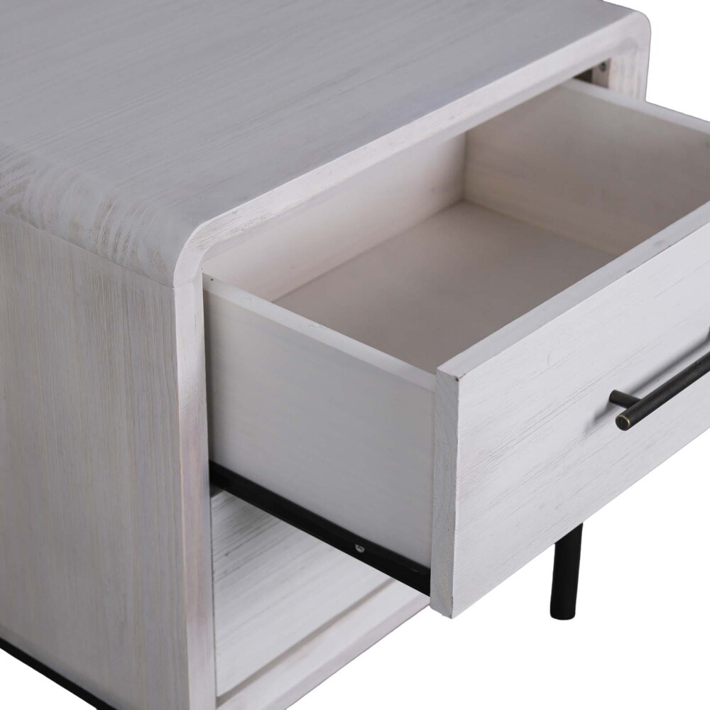 MESA DE LUZ 1 CUERPO MADERA BLANCO WESTBROOK