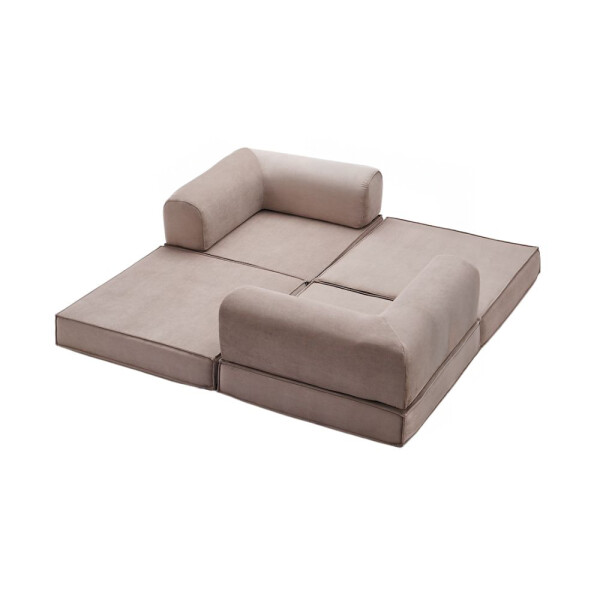 Sofá Sillón Cama ComboHome Teddy Premium 3 Cuerpos Corderoy Marrón 1