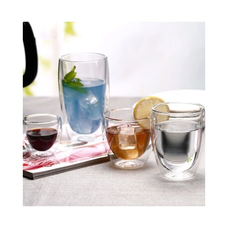 Set de 2 vasos Bastiani de doble pared de vidrio 400ml Set de 2 vasos Bastiani de doble pared de vidrio 400ml