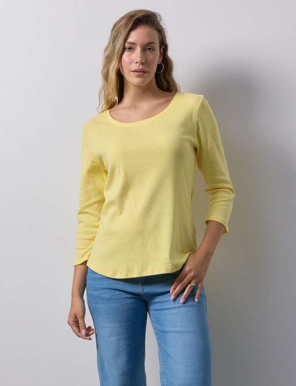 Remera Algodon Basica AMARILLO