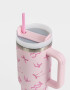 Accesorios Cocina Acero Vaso Térmico Estampado - Rosa Claro