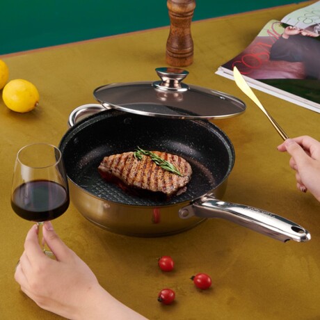 Juego de Ollas Batería Cocina 7Piezas Acero Inox Kaisa Villa Plateado