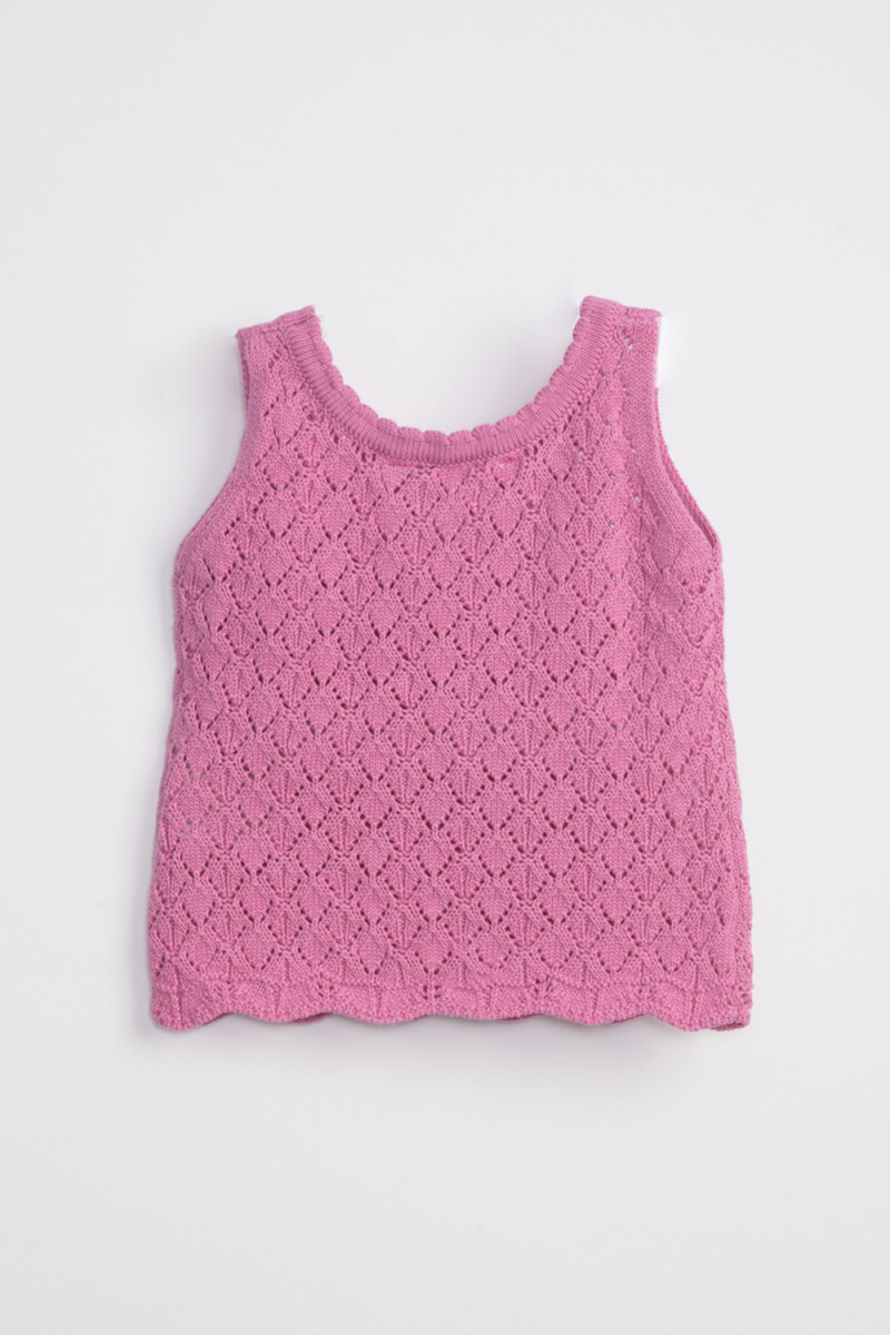 Musculosa Punto Tejida Fucsia