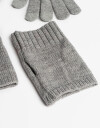 Guantes Tejidos Par De Guantes + Mitones - Gris Medio