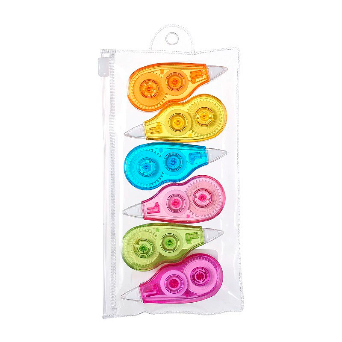 Set De Correctores x6 24mts - Colores Transparentes 