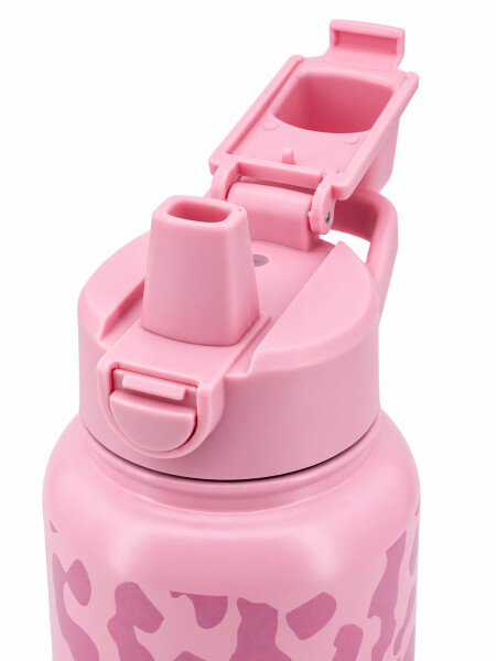 BOTELLA ANIMAL PRINT 900ML ROSADO (V)