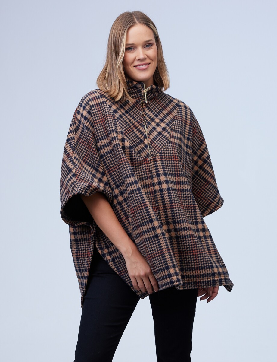 Poncho Zip Soft - Multi/tostado 