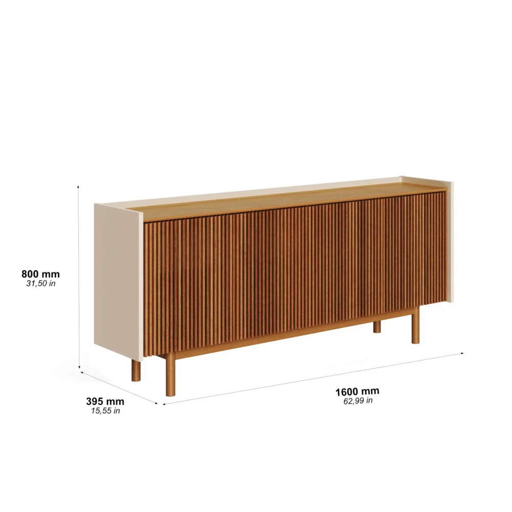 Aparador Buffet Dune Ripiado 1.6 - Linea Manhattan Off White