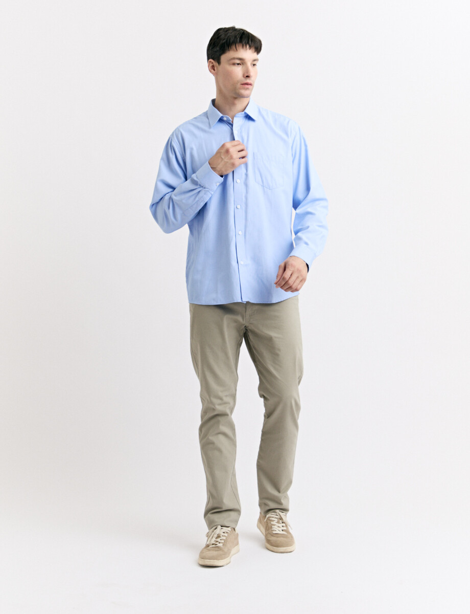 012675 CAMISA HARRINGTON LABEL Celeste Oscuro