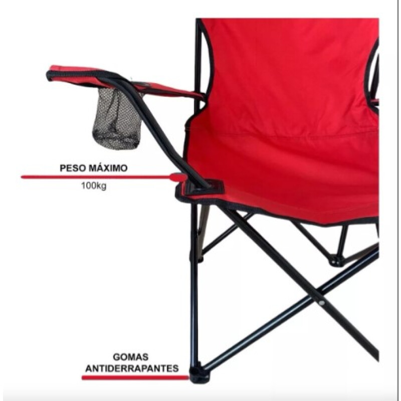Silla De Campamento, Playa, Camping, Picnic. Portatil Para Exteriores Impermeable Con Fundas Color Rojo Silla De Campamento, Playa, Camping, Picnic. Portatil Para Exteriores Impermeable Con Fundas Color Rojo