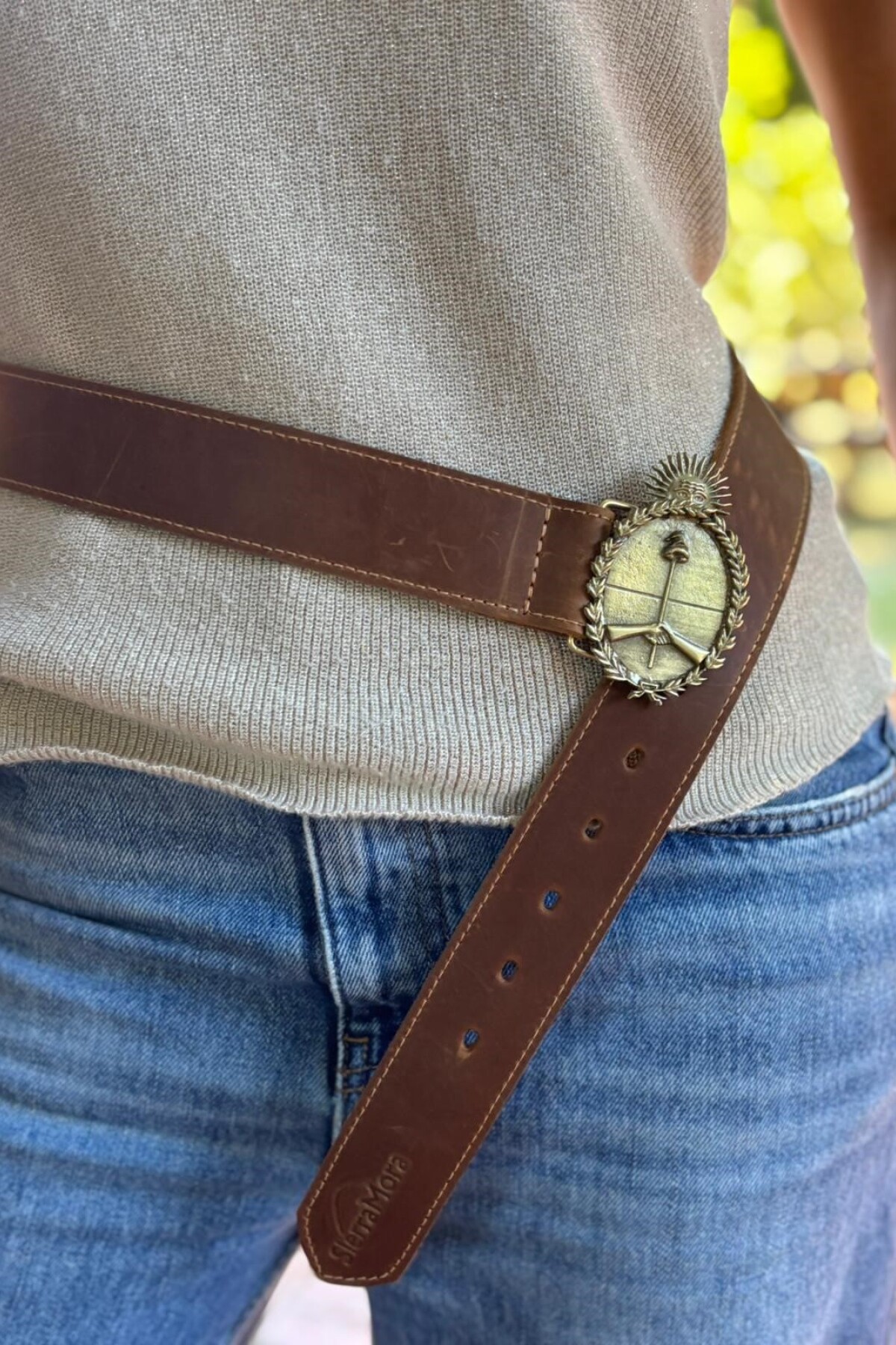 Escudo Belt Argentina Camel / Dorado