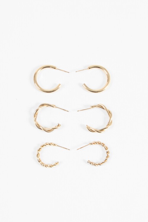 Set aros irregulares dorado