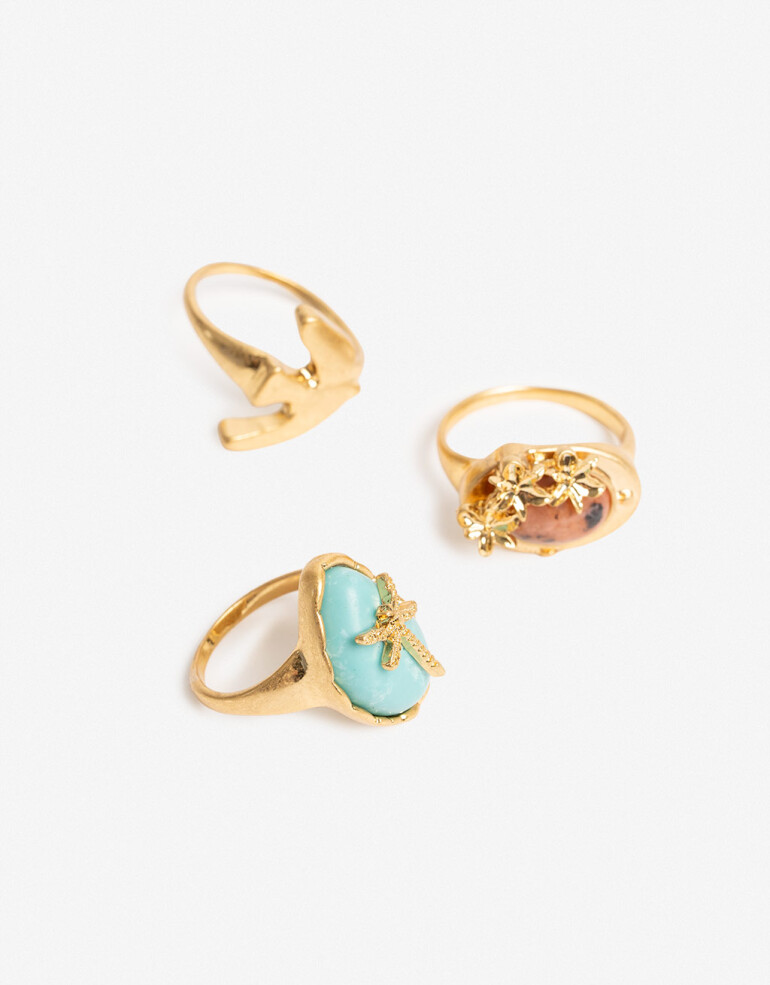 Sets Anillos Color Set De Anillos - Combinacion Multicolor