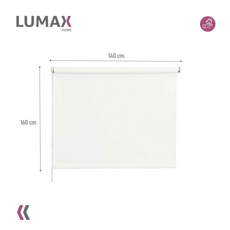 Cortina Roller Blackout Lumax 140 X 160 Cm Colores Blanco