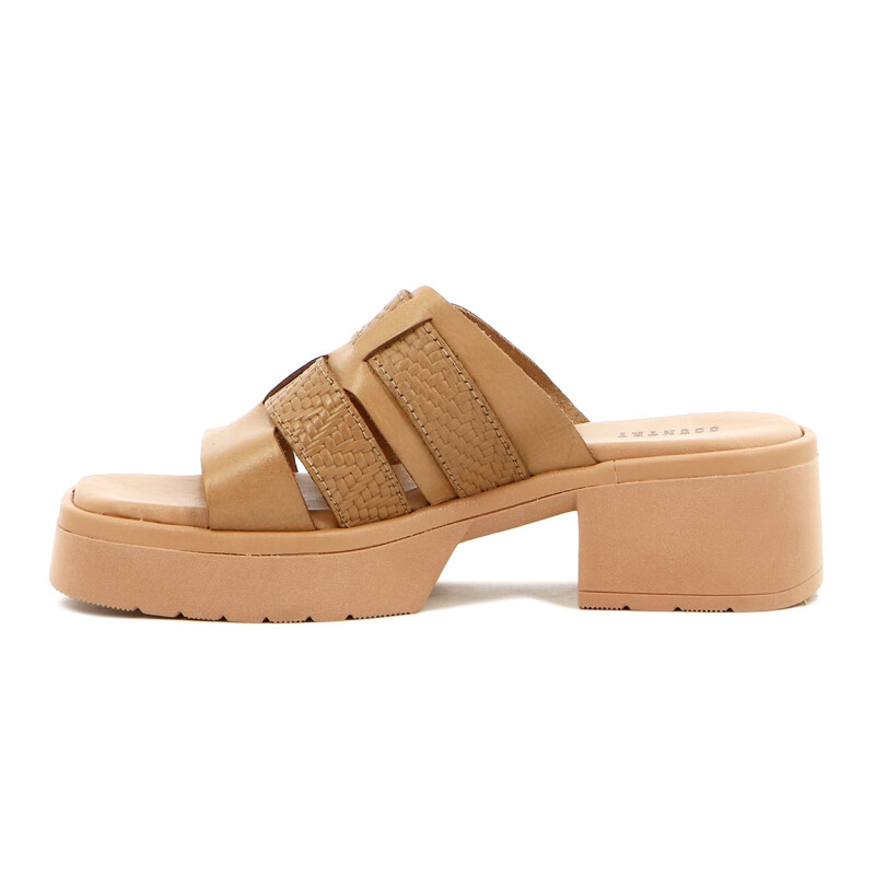 Country Sandalia Mujer Tres Tiras Anchas Nude