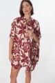 Camisa Azorella Flores Bordeaux