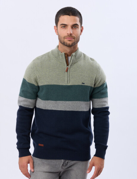 BUZO TEJIDO A RAYAS Azul