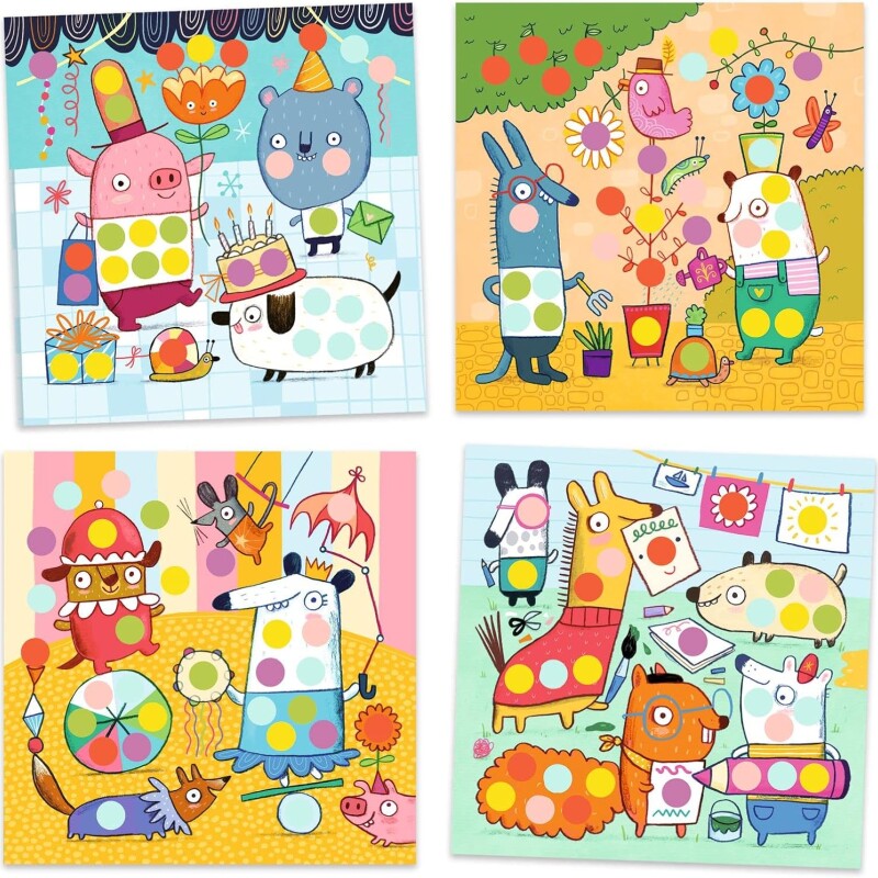 Laminas para jugar con Stickers Animales