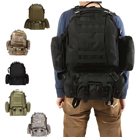 Mochila táctica 55 lts Varios Diseños Negro