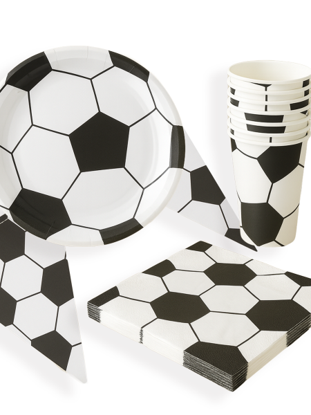 PARTY SET FUTBOL COMPLETO 38PCS NEGRO