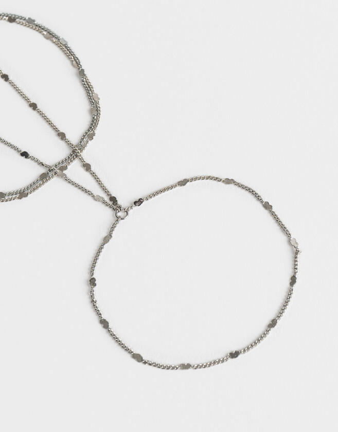 Pulseras Flexibles Pulsera Flexible Con Anillo Unido - Plateado