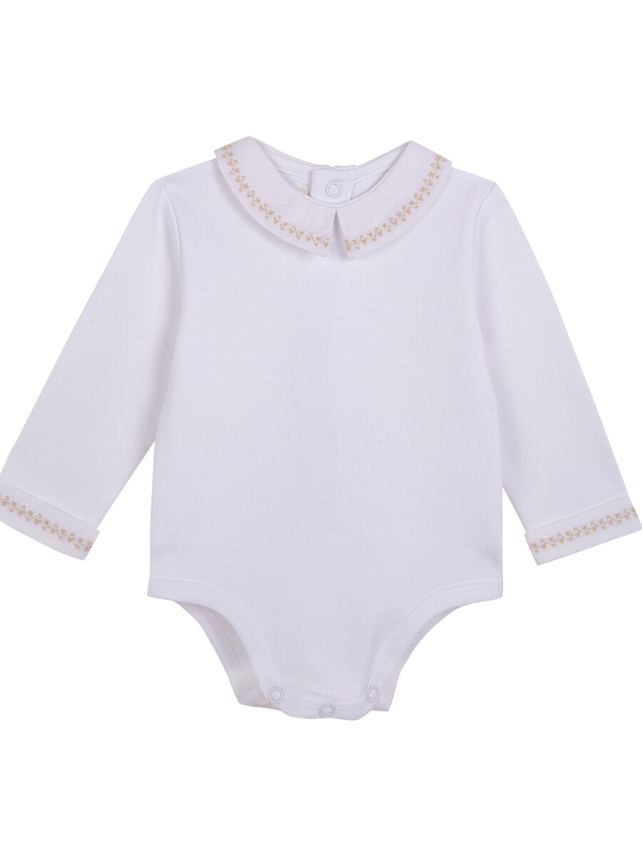 Body Manga Larga Con Blanco Optico