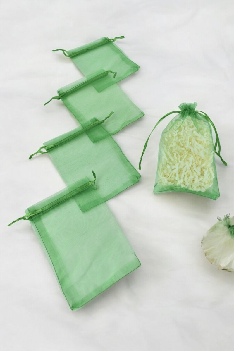 Pack x 200 - Bolsas organza 9x15 cm - VERDE 