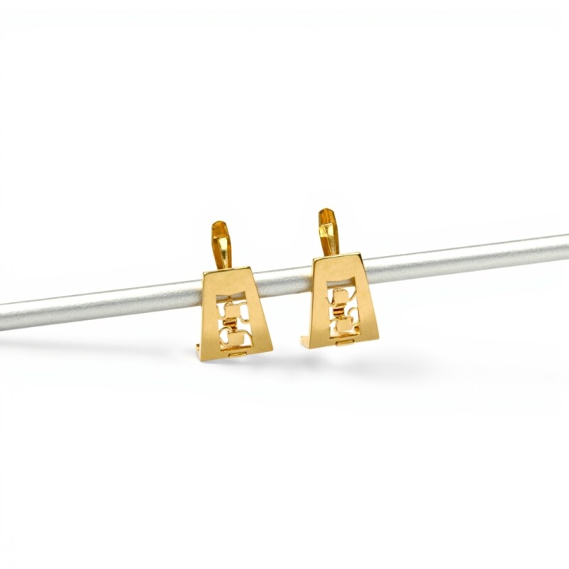 Caravanas aros Greca de oro - Oro bajo - Sin piedra- CA8082 sinpiedra