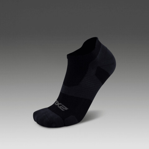 Vectr Light Cushion No Show Compression Socks - Unisex Black/titanium