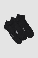 Pack x 3 medias cortas de algodón lisas Negro