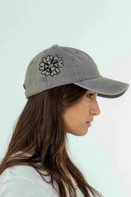 Gorrito Floral Gris