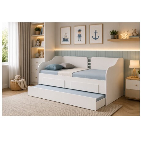 CAMA MARINERA 2 CAJONES CON AUXILIAR BLANCA CAMA MARINERA 2 CAJONES CON AUXILIAR BLANCA