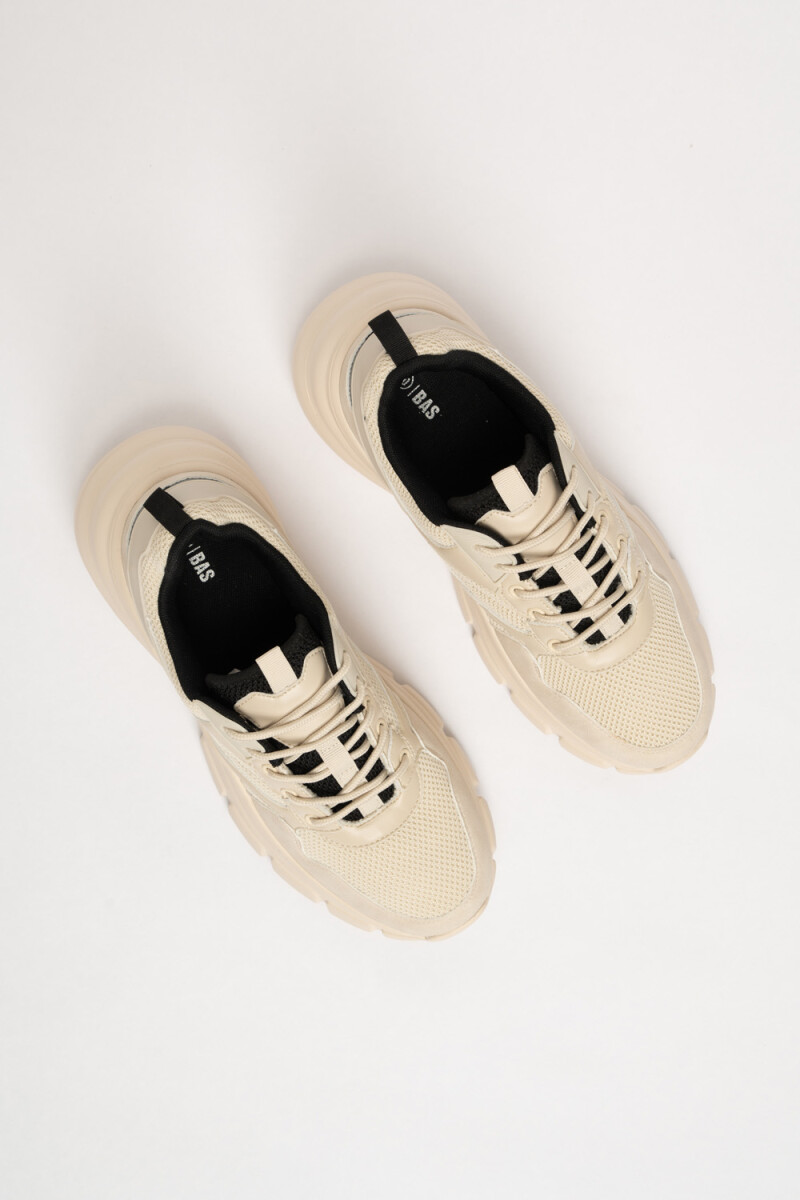Zapatilla Deportiva Combinada Beige