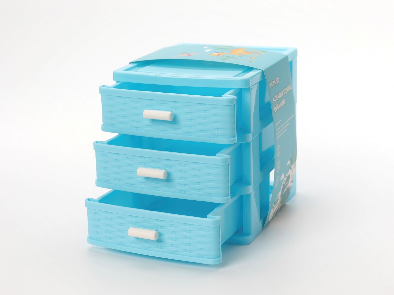 ORGANIZADOR DE ALMACENAMIENTO DE 3 CAJONES (DINOSAUR PARADISE/AZUL) 