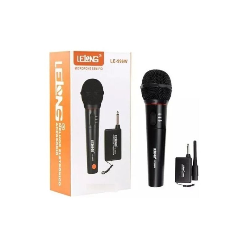 MICROFONO DINÁMICO INALÁMBRICO DE MANO LELONG Negro