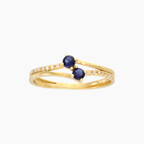 Anillo en oro 18K con brillantes y zafiros Anillo En Oro 18k Con Brillantes Y Zafiros